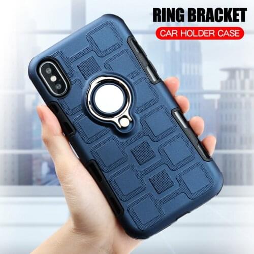 Shockproof Armor Phone Cases For iPhone X XR XS MAX 11 Pro Max Case Cover For iPhone 6 6S 7 8 Plus Luxury Car Holder Ring Case