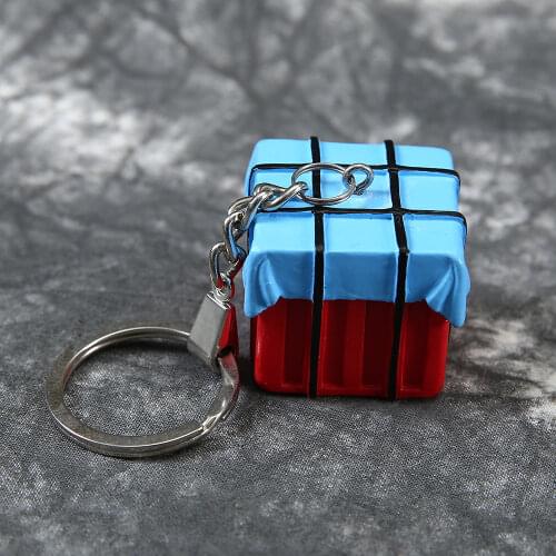PUBG Parapack Resin Enamel Keychain Playerunknowns Battlegrounds Pan Ornaments Weapon Model Key Ring Collectible Jewelry Gifts