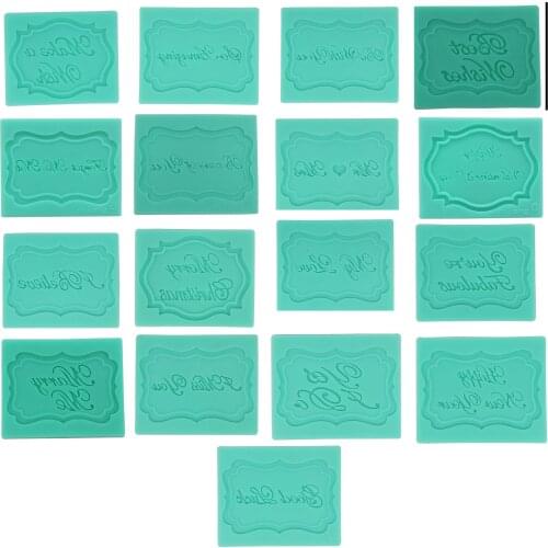 Varieties Lovely Different Blessing Nameplate Happy Birthday Silicone Mould Cake Decorating Lace Mat Baking Mold