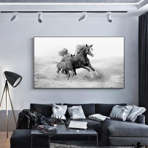 Horse Family Animal Print Poster Modern Home Wall Decor Canvas Picture Horse Animals Art HD Print Painting On Canvas Artworks