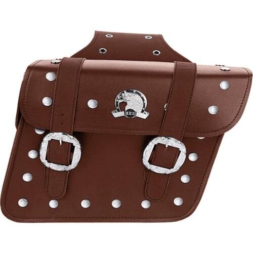 Saddle Bag No. 10 Black Motorbike Car Leather One Pair Eagle Logo Modification Motorcycle