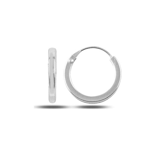 Silver 925 Sterling 12mm Simple Ring Earrings