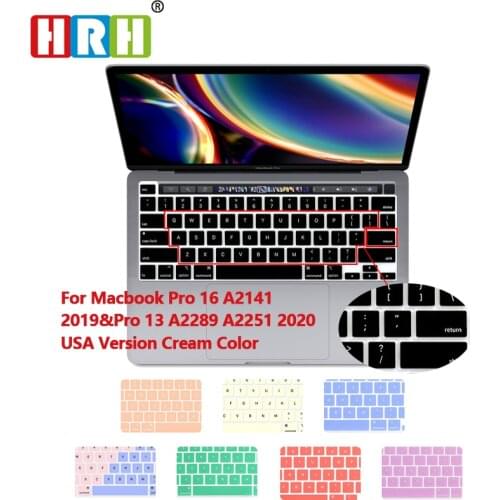 HRH Silicone English Cream Design Skin Keyboard Cover For MacBook New Pro 16 2019 A2141 M1 Chip A2338/A2251/A2289 2020