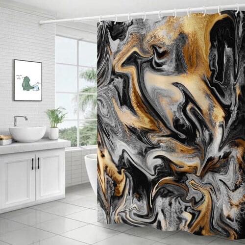 Modern Nordic Style Psychedelic Geometry Graphics Art Shower Curtain Windproof Bathroom Decoration Home Furnishing