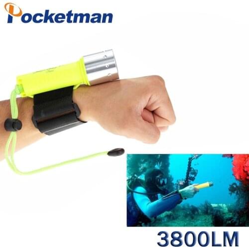 3800 Lumens LED Diving Flashlight Lantern XM-L T6 Waterproof Underwater Scuba Flashlight Torch Light Lamp Diver