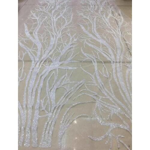 SYJ-10141 Glued glitter sequins Tulle Lace Fabric top Selling African Lace Fabric Nigerian French Fabric