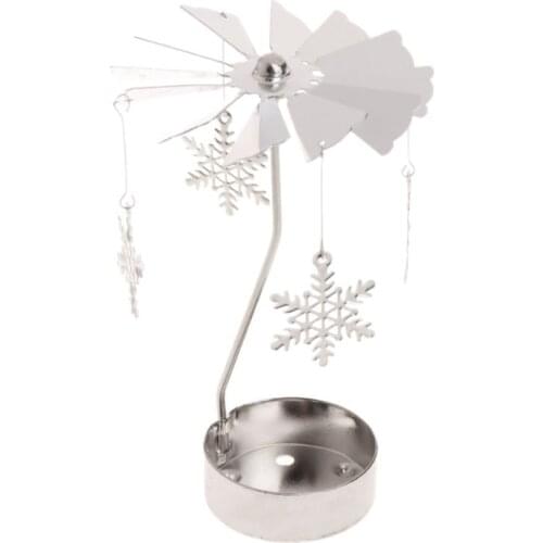 Rotary Spinning Tealight Candle Metal Tea light Holder Carousel Home Decor Gift Dropship