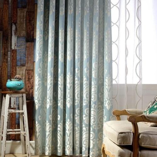 High Precision Curtains Light Luxury Jacquard Mediterranean Jane European Damascus Curtains for Living Room Bedroom Custom