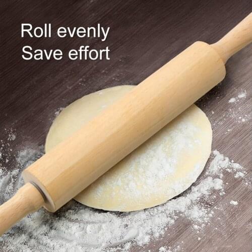 YUSOTAN wooden rolling pin dough roller natural solid wood 360 rotation healthy safe dough kitchen accessories cooking kitchen r