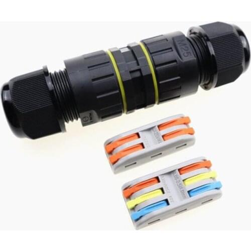 1pcs Waterproof Connector IP68 Outdoor Wire Cable Joint with PCT Wiring Terminal 2 Pin 3 Pin Sealed Retardant Junction Box