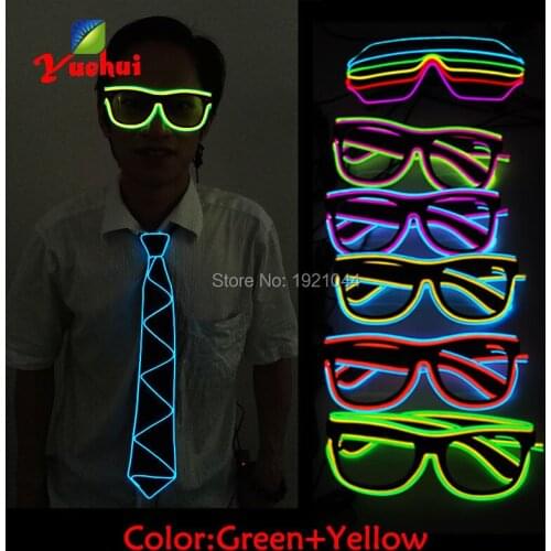 30pieces/set Wholesales EL Glasses with Sound activated Inverter Glow Party Supplies Neon Light UP LED Colorful Sunglasses