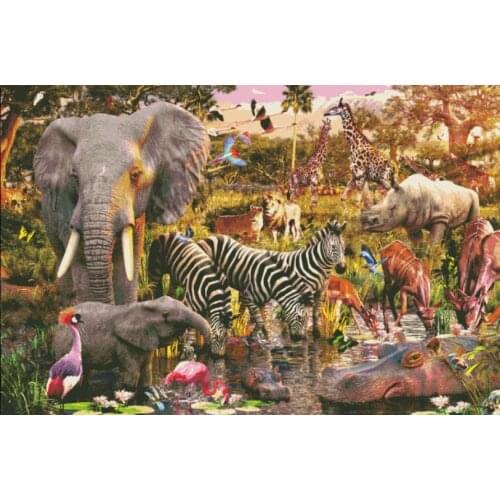Africa Animal World Big Version sewing Top Quality Embroidery Needlework 14CT UnprintedCross Stitch Kits DIY Handmade Home Decor