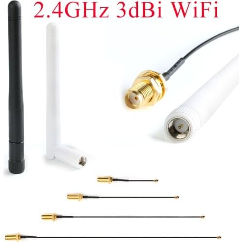 2.4GHz 3dBi WiFi 2.4g Antenna Aerial RP-SMA Male wireless router+ PCI U.FL IPX to RP SMA Male Pigtail Cable ESP8266 ESP32