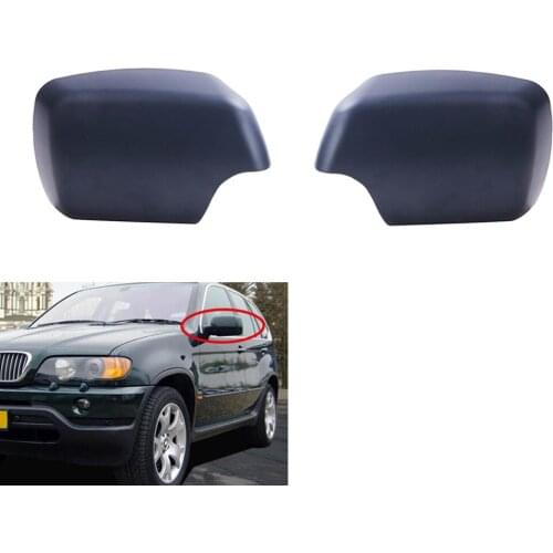Side Rearview Mirror Shell Cover Cap Fit for BMW X5 E53 2000-2006