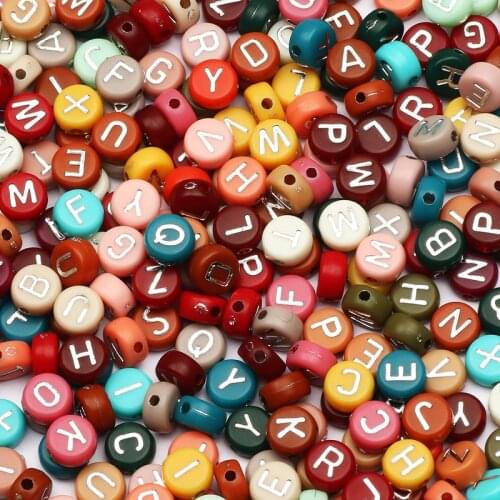 4x7mm Mixed Dark Color Letter Acrylic Beads Loose Spacer Beads For Jewelry Making DIY Handmade Necklace Bracelet Accessories