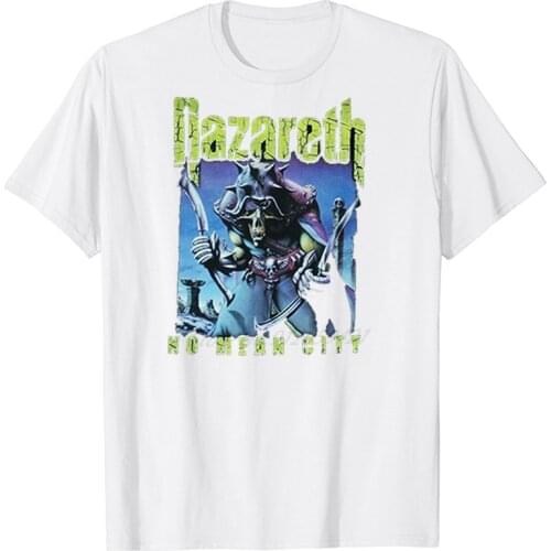 Nazareth No Mean City Black Rock T-shirt Men White Clothing Cotton Tops Rebel Monster Tee T Shirt Harajuku men clothing