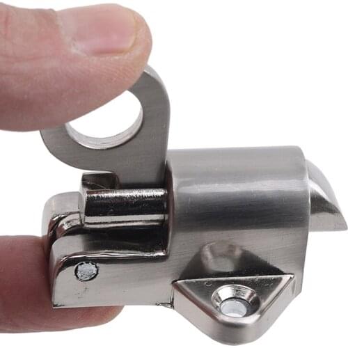 Hot Sale Zinc Alloy Door Bolt Latch Lock Window Gate Security Pull Ring Spring Bounce Door Bolt Safty Gate Latch w/ Screw Silver