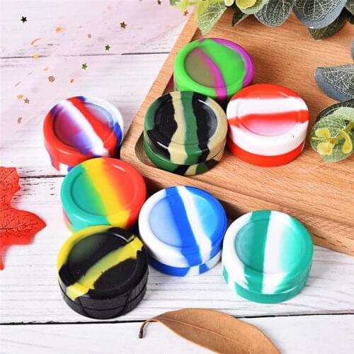 2018 Hot Round Non-stick Silicone Container For Wax Bho Oil Butane Vaporizer Silicon Jars Dab Wax Container 10ml Wax Jars