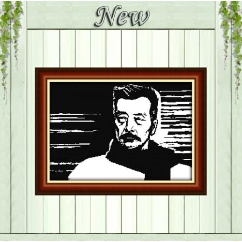 Lu Xun chinese celebrity decor painting counted print on canvas DMC chinese Cross Stitch kits 11CT 14CT needlework Set embroider