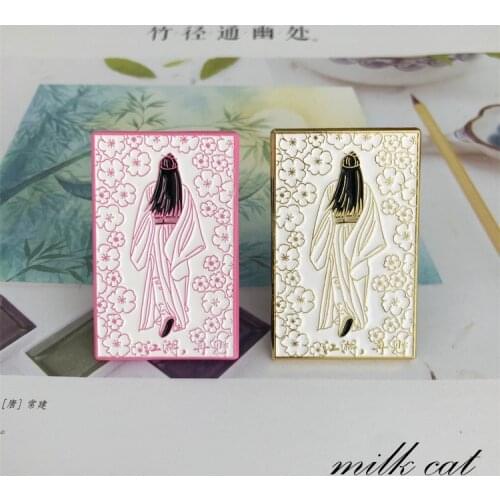 Anime WORD OF HONOR Wen Kexing Zhou Zishu Square Metal Badge Button Brooch Pins Medal Collection Toy Souvenir Gift 4.2cmX2.5cm