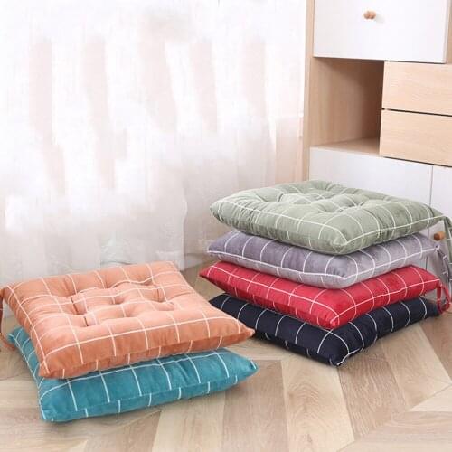 Multifunctional Simple Crystal Velvet Lattice Cushion Thickened Butt Cushion Office Car Winter Sofa Dining Chair Cushion