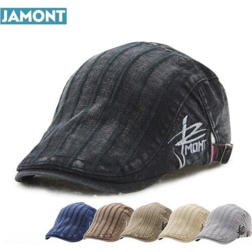 2017 JAMONT Fashion Embroidered Vintage Simple Cotton Beret Buckle Flat Caps Warmer Berets Leisure Hat For Women Men