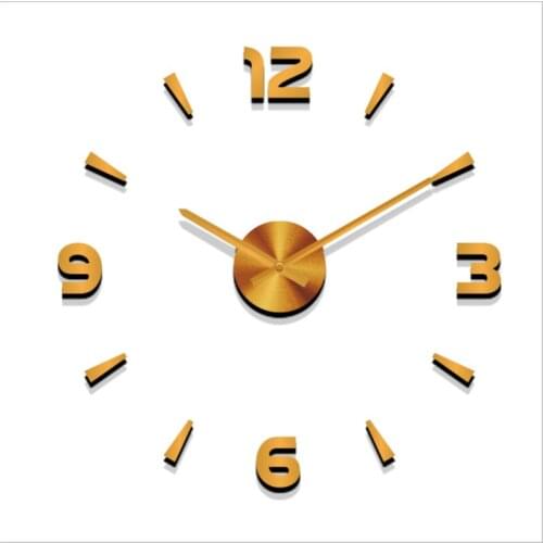 Wall Clock Digital Modern Design Mute Big Wall Clock Self-adhesive Paper Acrylic Material Diy 3d For Kids Living Room Decoration