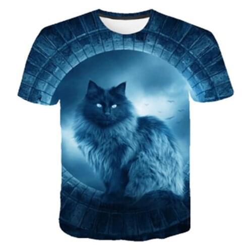 New 3D Animal Cat Cute Print Cool T-shirt Summer Top T-shirt Men T-shirt Short Sleeve Fashionable Men