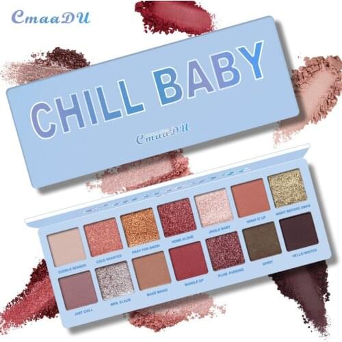 14Colors Shimmer Eyeshdow Palette Glitter Pigments Smoky Eyes Makeup Highlighter Brighten Skin Waterproof Lasting Comestic TSLM2