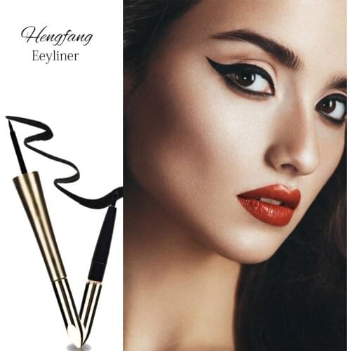 Gold Shell Eyeliner Liquid Smooth Waterproof Long-lasting Eye Liner Pen Black Easy To Color Women Makeup Cosmetic Tool TSLM1