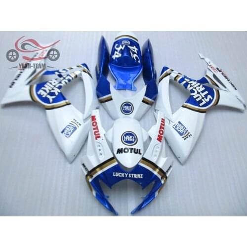 Custom Injection fairing kits for SUZUKI K6 2006 2007 GSXR600 R750 white blue Chinese motorcycle fairings set GSX R750 600 06 07