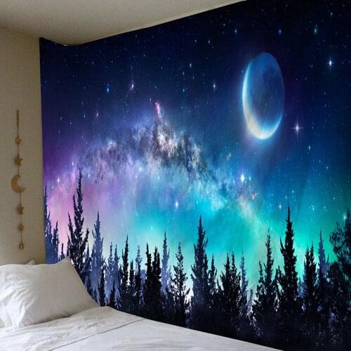 Psychedelic Tapestry Moon Starry Wall Hanging Large Tapisserie Murale Tapiz Colgante