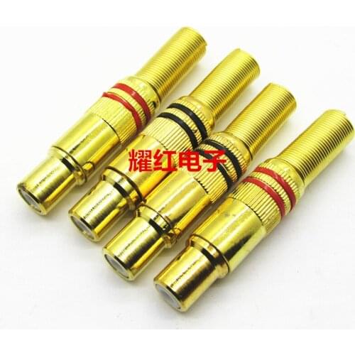 Connector 5PCS AV Mother Head Plum Blossom K Connection Lotus Mother Head RCA Mother Head Welding Full Copper Video Head