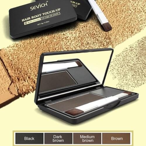 Sevich 8g HAIR ROOT TOUCH-UP Hairline Powder Hair Styling 4 Colors Water-resistant Hair shadow powder for Hair Line Concealer