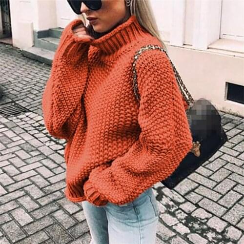 Wool sweater Forefair Oversize Turtleneck Knitted Sweater Winter Knitwear Plus Size Slim Solid Green Warm Casual Sweater Women
