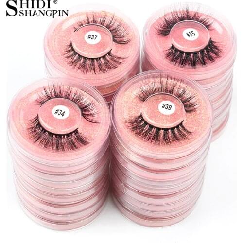 SHIDISHANGPIN Wholesale eyelashes 10/50/100 pcs natural long 3d faux Mink Lashes Wholesale Makeup False Eyelashes Thick In Bulk