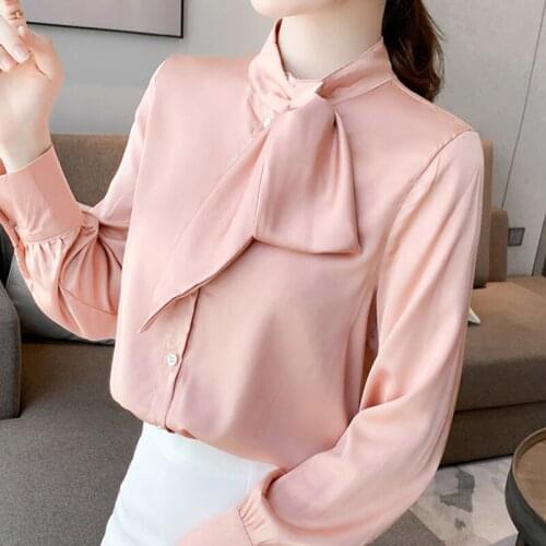 Long Sleeve Chiffon Blouse Shirt Women Tops Blouse Women Blusas Mujer De Moda 2021 Bow Collar Blouse Women Blouses Blusa E361