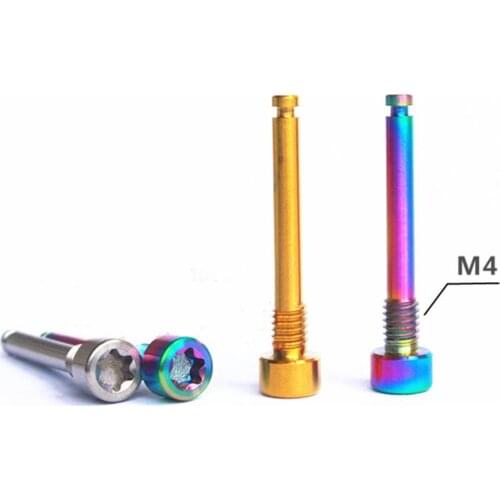 2 PCS Ti/Golden/Rainbow M4 GR5 Titanium Bolts Scew For Bicycle Oil Brake Lining