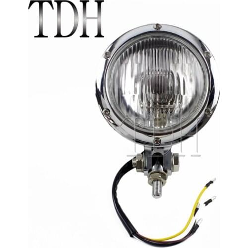 Hight Quality Motorcycle Aluminum Chrome Universal Clear Headlight Retro Front Headlamp For Honda CG125 GN125 Harley Cafe Racer