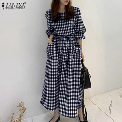 ZANZEA Fashionable Dresses In A Cage