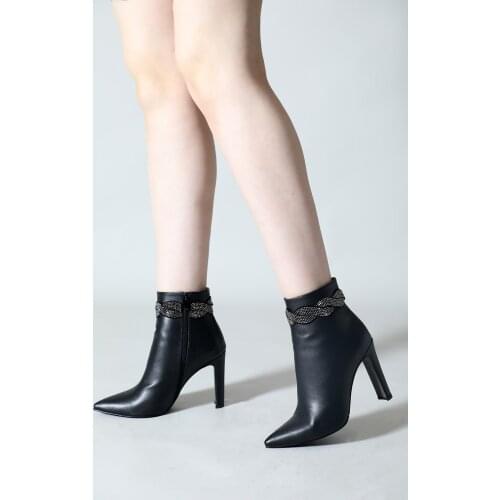 ALTINAYAK Women Black Cubic Zirconia Boat