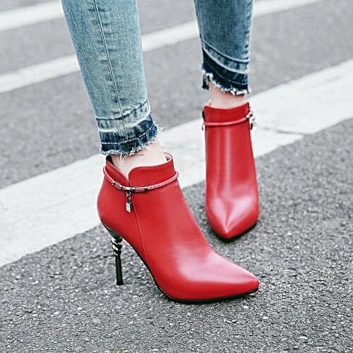 Super High Electroplated Metal Stiletto Sexy Chelsea Boots Metal Chain Rhinestone Autumn And Winter Women Ankle Boots 2021