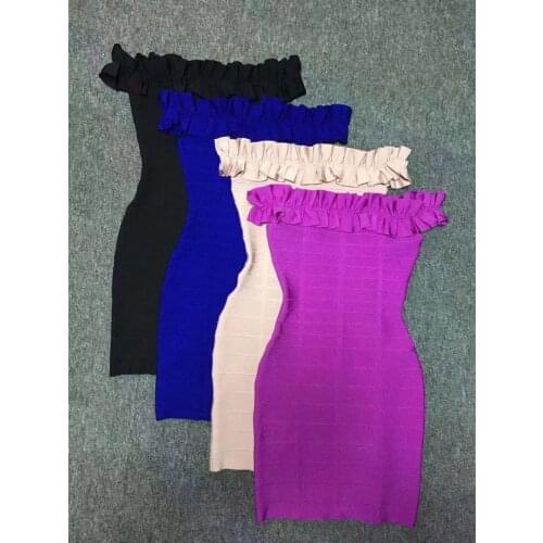 Women Spring Summer Bandage Dress Wholesale 2019 Sexy Off Shoulder Sleeveless Slim Elastic Bodycon Party Dresses Vestidos