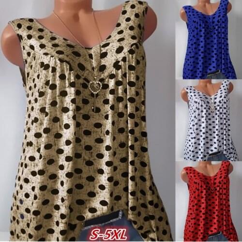 Summer explosions small dot print sleeveless vest women 2019