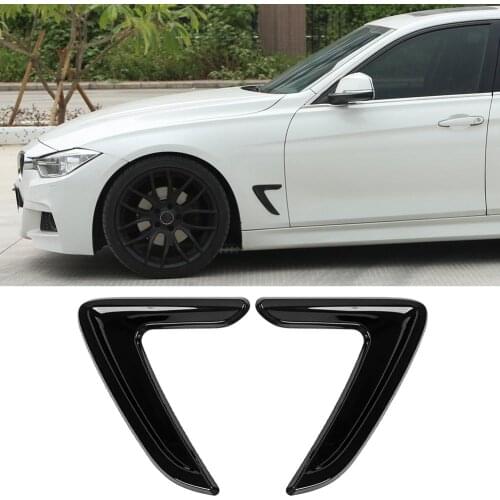 1 Pair For 2012-2016 Bmw 3 Series F30 Black Abs Car Side Vent Cover Decorative Fender Stickers Auto Replacement Parts
