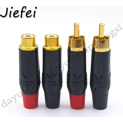 10-100pcs high quality Brass RCA male or RCA female Plug Gold Plated Audio Video Adapter Connector