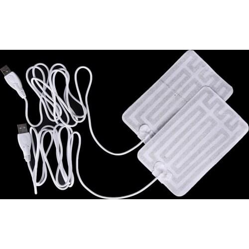 2pc 5V Carbon Fiber Heating Pad USB Heating Film Electric Infrared Fever Heat Mat Winter Warm Arm Waist Heat Glove
