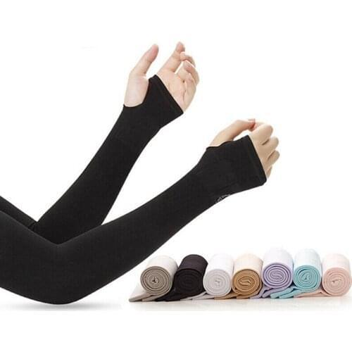 2Pcs Arm Sleeves Summer UV Protection Hand Arm Cover Sleeves Stretchy Sports Sleeve Cooling Running Cycling Outdoor Arm Sleeves