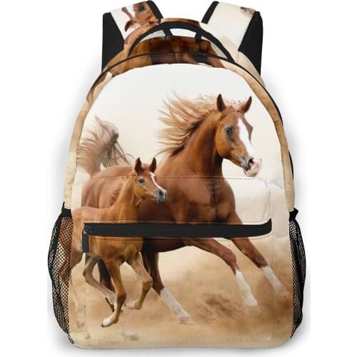 2021 OLN Travel Backpacks Baby Horse And His Mom Girl Backpack For Women Large Capacity School Bag For Teenage