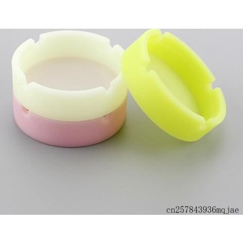 50Pcs Luminous Ashtray Silicone Ash Tray High Temperature Heat Resistant Ash Holders Round Design Ashtray Cigarette Accessories